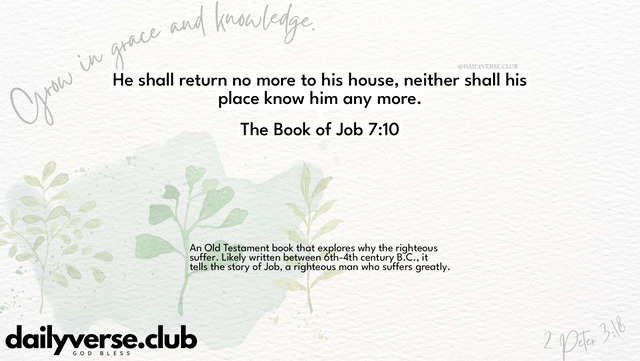 Bible Verse Wallpaper 7:10 from The Book of Job