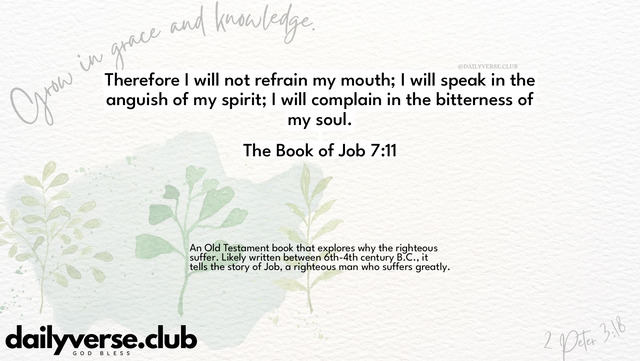 Bible Verse Wallpaper 7:11 from The Book of Job