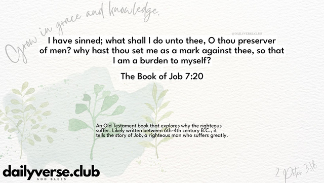 Bible Verse Wallpaper 7:20 from The Book of Job