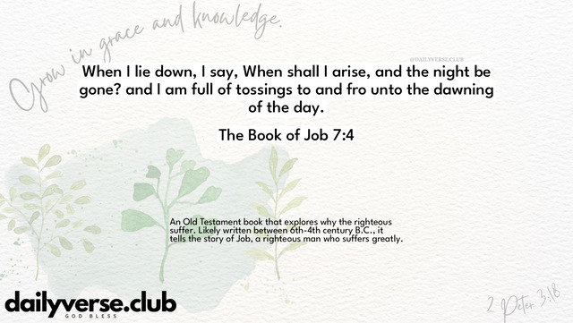 Bible Verse Wallpaper 7:4 from The Book of Job