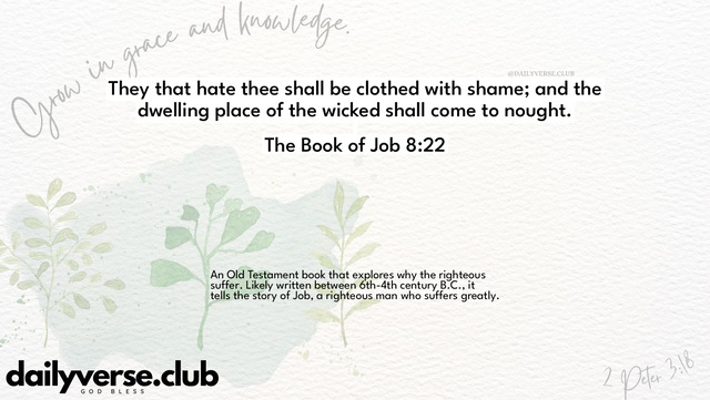 Bible Verse Wallpaper 8:22 from The Book of Job
