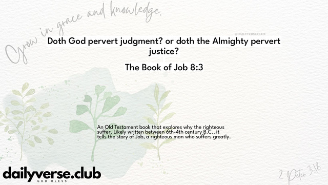 Bible Verse Wallpaper 8:3 from The Book of Job