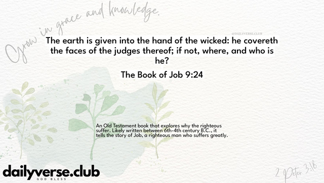 Bible Verse Wallpaper 9:24 from The Book of Job