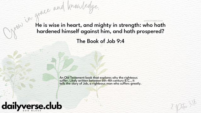 Bible Verse Wallpaper 9:4 from The Book of Job