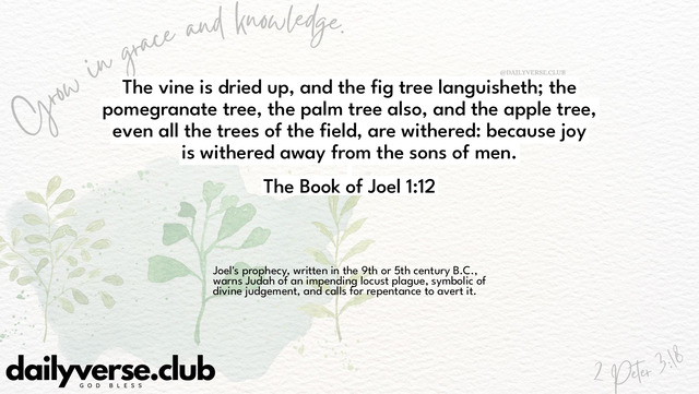 Bible Verse Wallpaper 1:12 from The Book of Joel