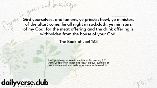 Bible Verse Wallpaper 1:13 from The Book of Joel