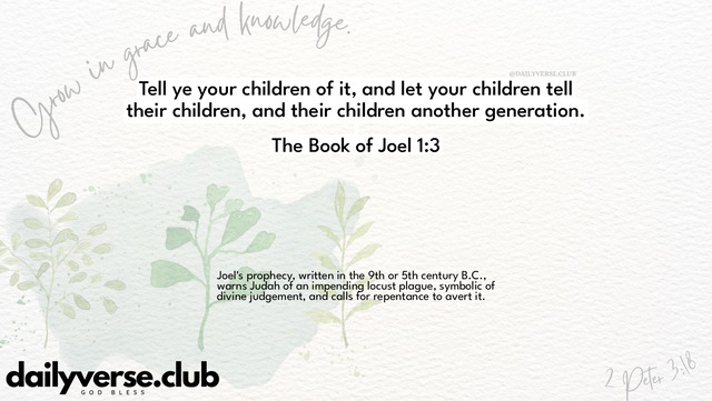 Bible Verse Wallpaper 1:3 from The Book of Joel