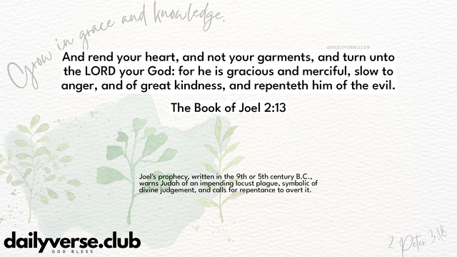 Bible Verse Wallpaper 2:13 from The Book of Joel