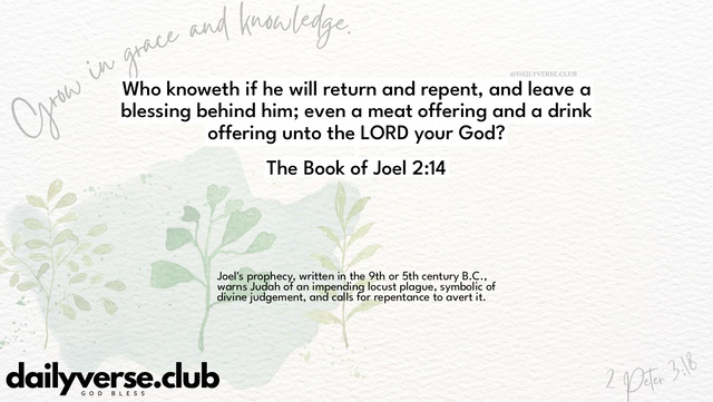 Bible Verse Wallpaper 2:14 from The Book of Joel