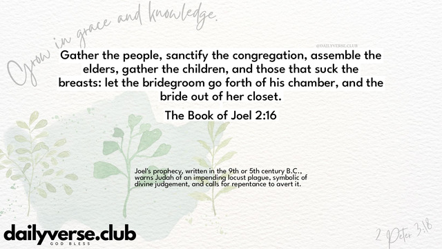 Bible Verse Wallpaper 2:16 from The Book of Joel