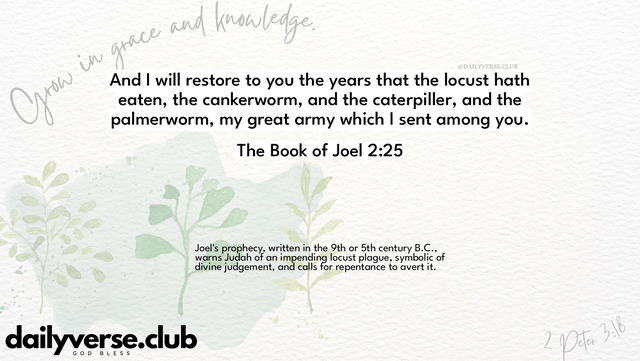Bible Verse Wallpaper 2:25 from The Book of Joel