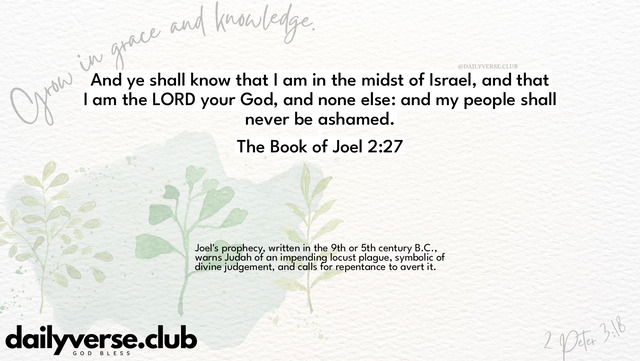 Bible Verse Wallpaper 2:27 from The Book of Joel