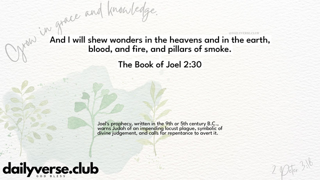 Bible Verse Wallpaper 2:30 from The Book of Joel