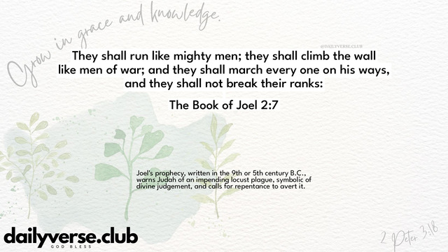 Bible Verse Wallpaper 2:7 from The Book of Joel