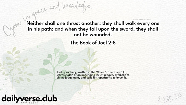 Bible Verse Wallpaper 2:8 from The Book of Joel