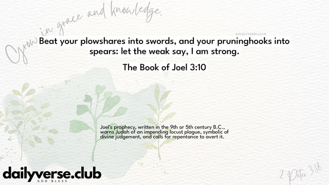 Bible Verse Wallpaper 3:10 from The Book of Joel