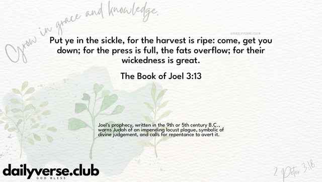 Bible Verse Wallpaper 3:13 from The Book of Joel