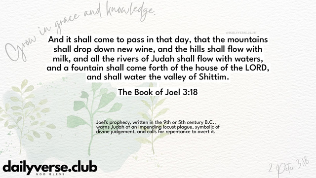Bible Verse Wallpaper 3:18 from The Book of Joel