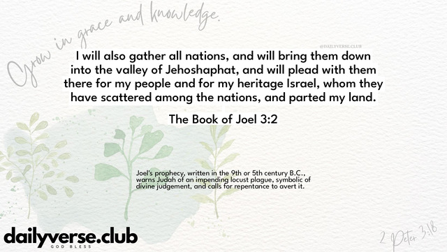 Bible Verse Wallpaper 3:2 from The Book of Joel