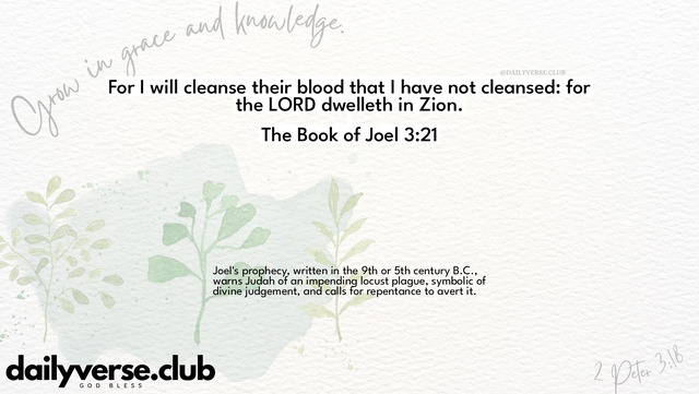 Bible Verse Wallpaper 3:21 from The Book of Joel