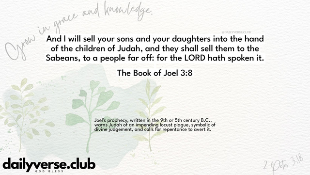 Bible Verse Wallpaper 3:8 from The Book of Joel