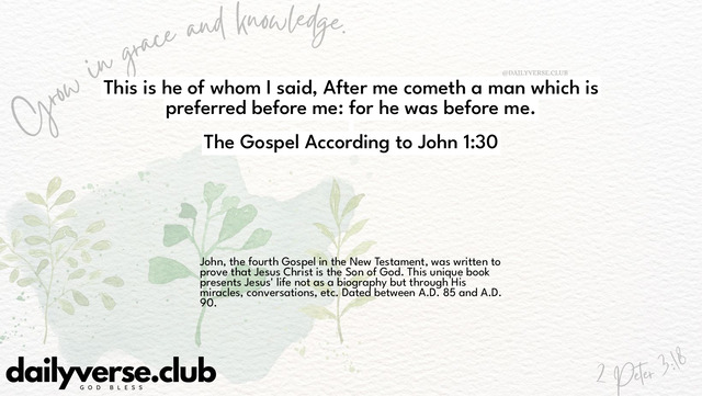 Bible Verse Wallpaper 1:30 from The Gospel According to John