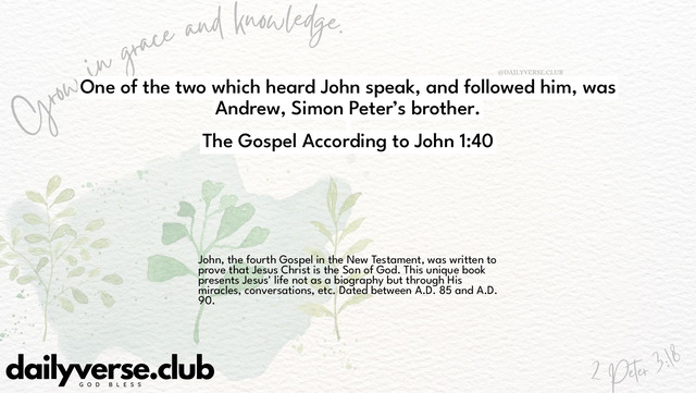 Bible Verse Wallpaper 1:40 from The Gospel According to John