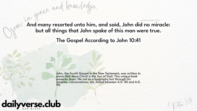 Bible Verse Wallpaper 10:41 from The Gospel According to John