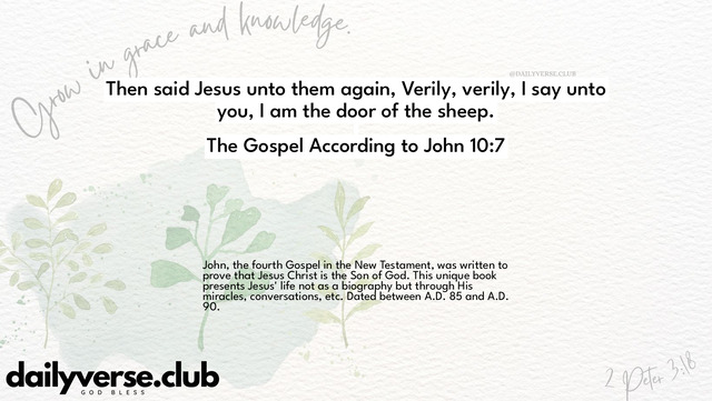 Bible Verse Wallpaper 10:7 from The Gospel According to John