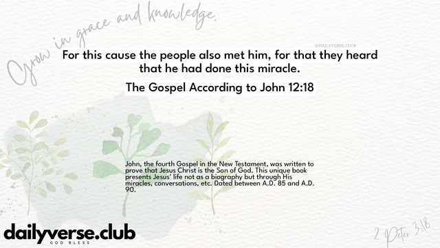 Bible Verse Wallpaper 12:18 from The Gospel According to John