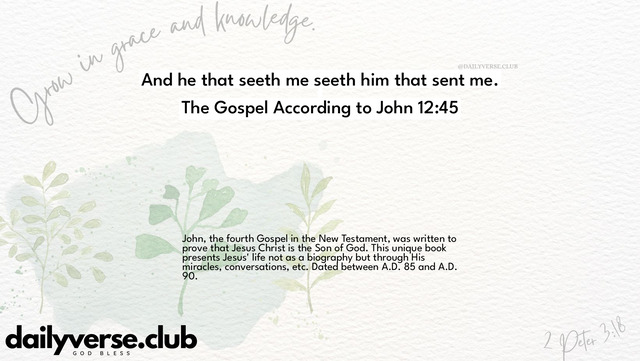 Bible Verse Wallpaper 12:45 from The Gospel According to John