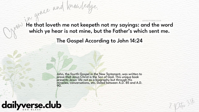 Bible Verse Wallpaper 14:24 from The Gospel According to John