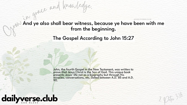 Bible Verse Wallpaper 15:27 from The Gospel According to John