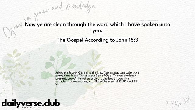 Bible Verse Wallpaper 15:3 from The Gospel According to John