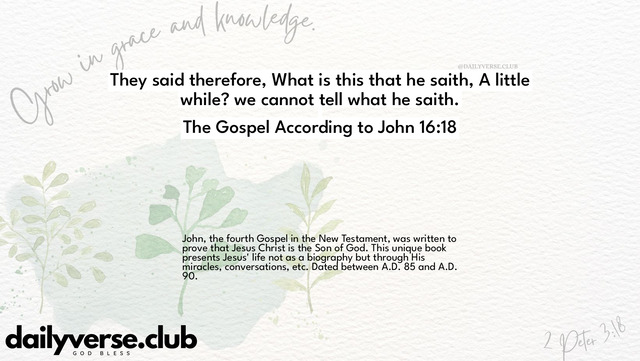 Bible Verse Wallpaper 16:18 from The Gospel According to John