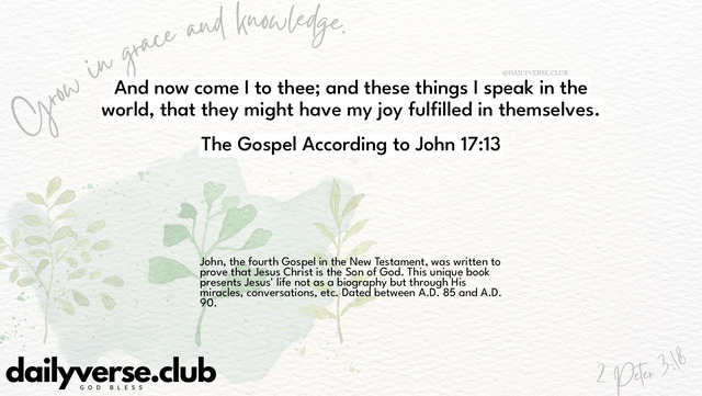 Bible Verse Wallpaper 17:13 from The Gospel According to John