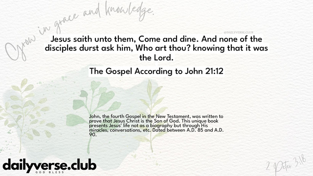 Bible Verse Wallpaper 21:12 from The Gospel According to John