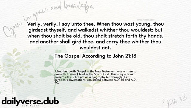 Bible Verse Wallpaper 21:18 from The Gospel According to John