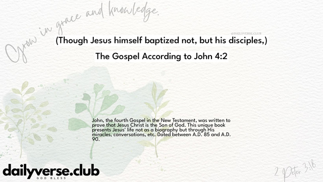 Bible Verse Wallpaper 4:2 from The Gospel According to John
