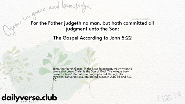 Bible Verse Wallpaper 5:22 from The Gospel According to John
