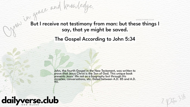 Bible Verse Wallpaper 5:34 from The Gospel According to John