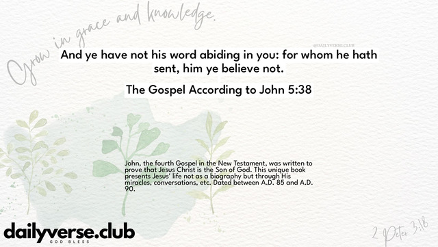 Bible Verse Wallpaper 5:38 from The Gospel According to John