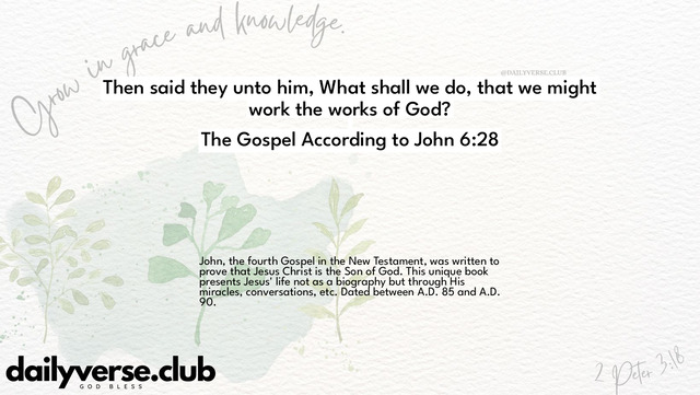 Bible Verse Wallpaper 6:28 from The Gospel According to John