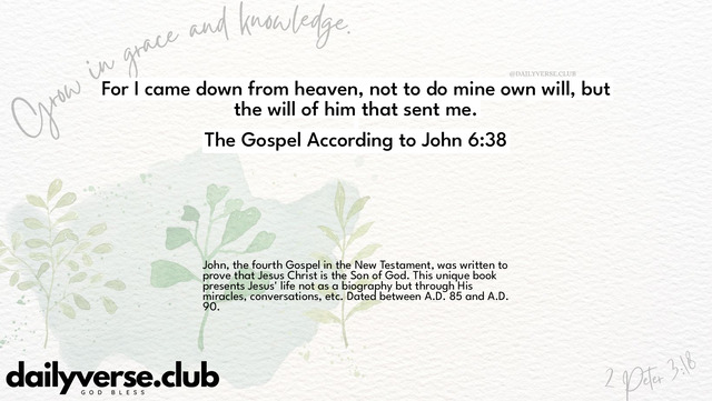 Bible Verse Wallpaper 6:38 from The Gospel According to John