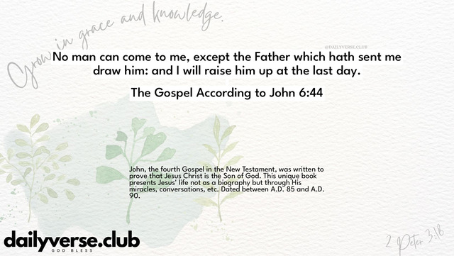 Bible Verse Wallpaper 6:44 from The Gospel According to John
