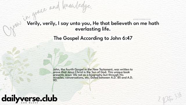 Bible Verse Wallpaper 6:47 from The Gospel According to John