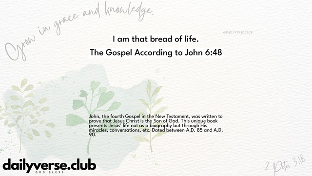 Bible Verse Wallpaper 6:48 from The Gospel According to John