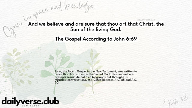 Bible Verse Wallpaper 6:69 from The Gospel According to John