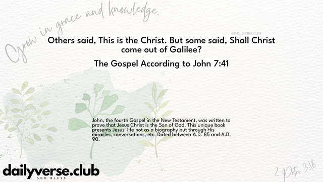 Bible Verse Wallpaper 7:41 from The Gospel According to John