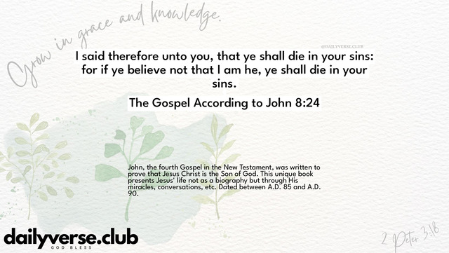 Bible Verse Wallpaper 8:24 from The Gospel According to John